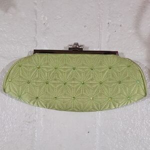 Kate Landry Quilted Green Clutch